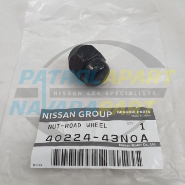 Genuine Nissan Navara Black Dome Wheel Nut Closed End