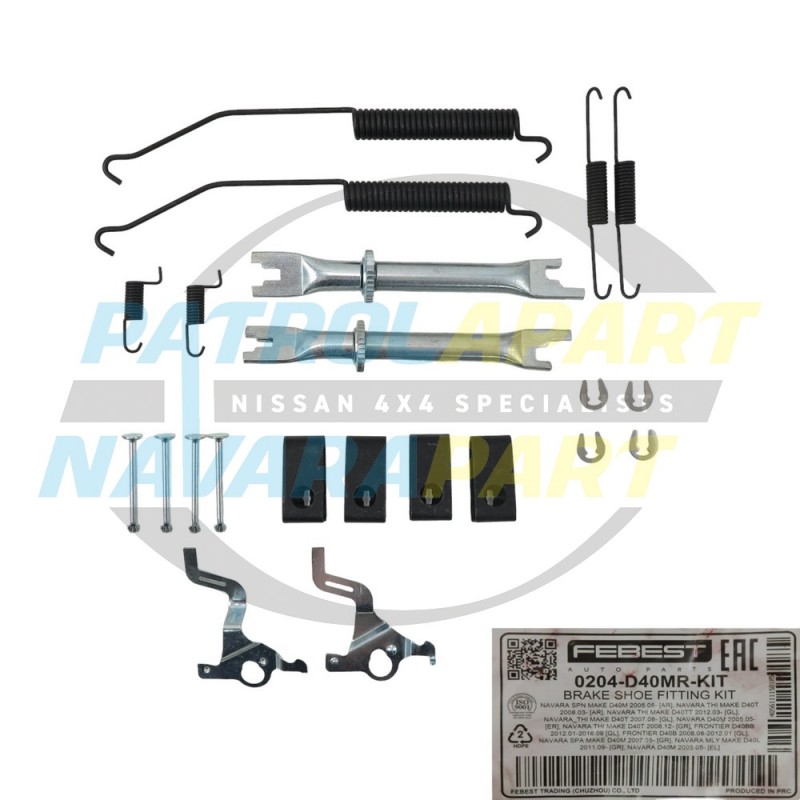 Rear Drum Brake Fitting Hardware Kit Suit Nissan Navara D40