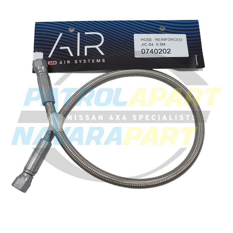 ARB Stainless Braided Hose 50cm Compressor to Remote Outlet Fitting