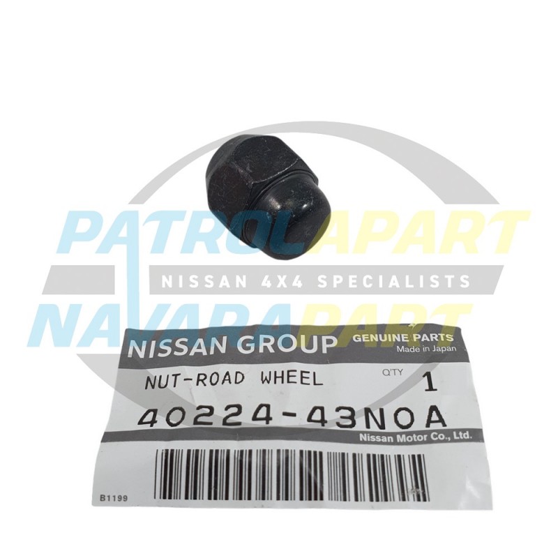 Genuine Nissan Navara Black Dome Wheel Nut Closed End