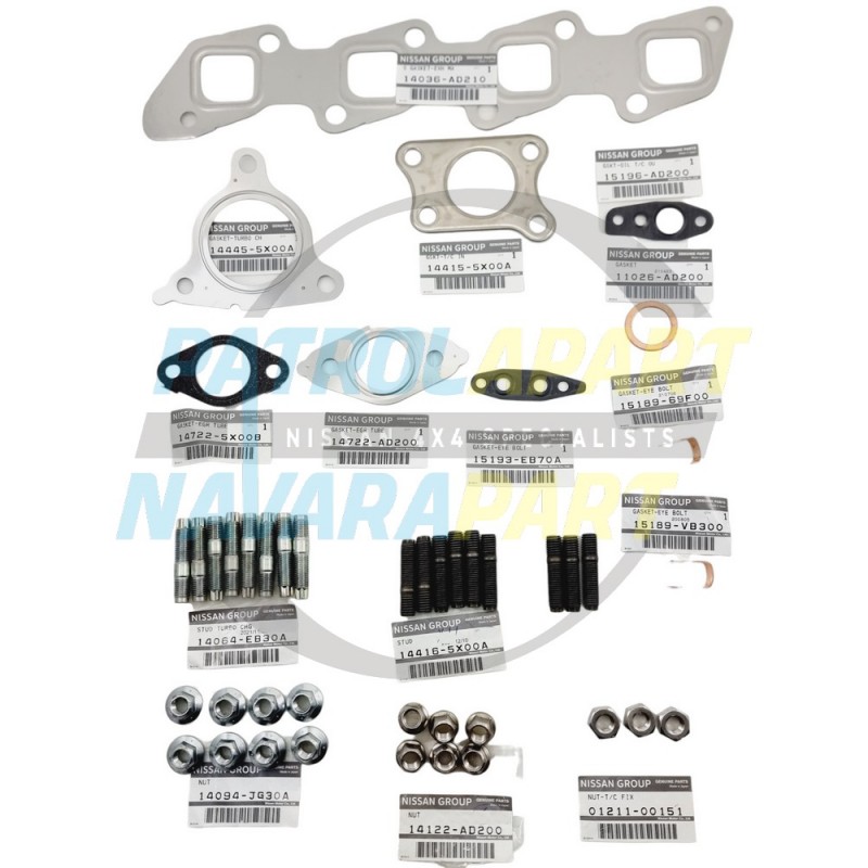 Genuine Nissan Navara D40 R51 YD25 VSK 2010on Manifold Replacement Kit Studs / Nuts / Gaskets