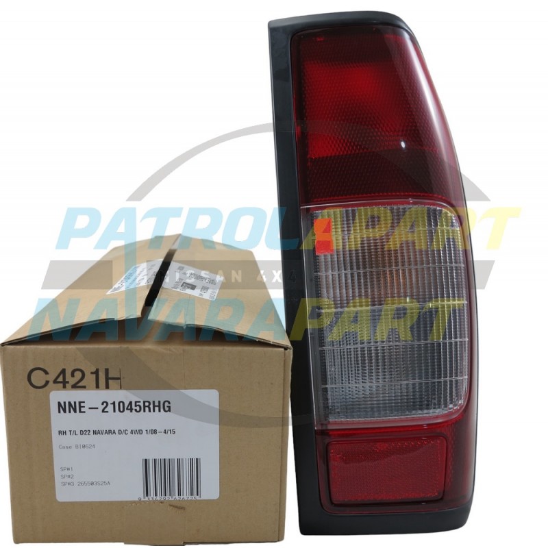 Tail Light RH Drivers Side for Nissan Navara D22 Dual Cab 2008 on