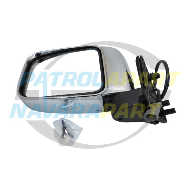 Left Hand Electric Chrome Mirror for Nissan Navara D22 4WD 10/01 on