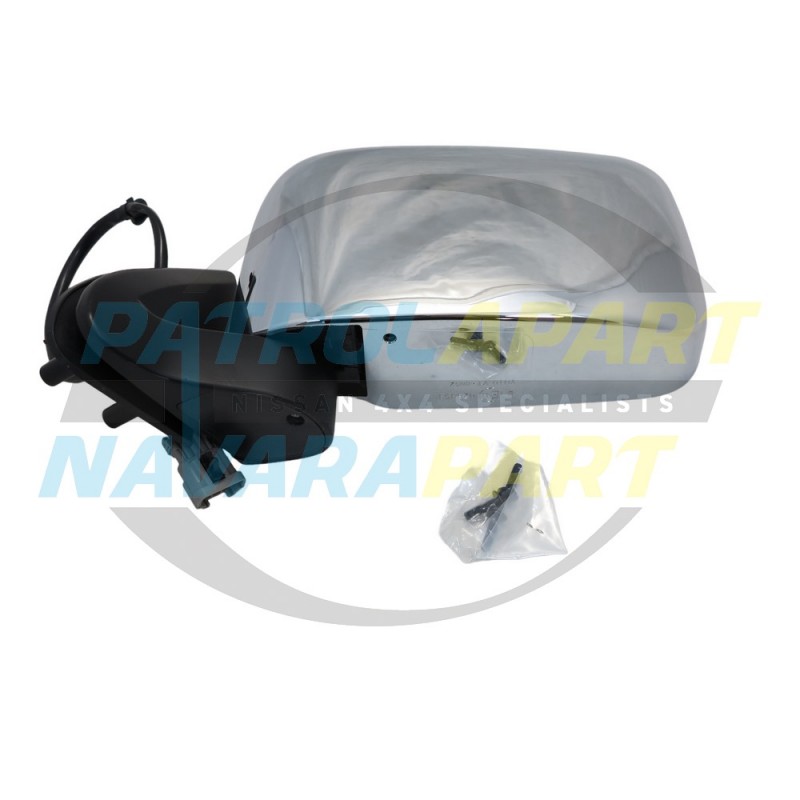 Left Hand Electric Chrome Mirror for Nissan Navara D22 4WD 10/01 on