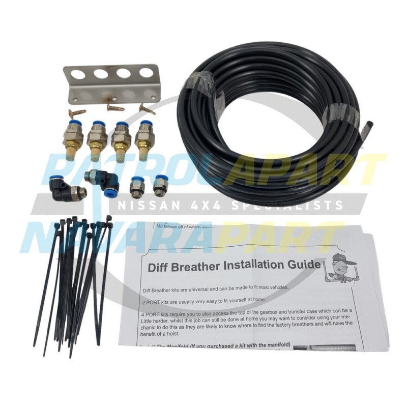 Diff Breather Kit 4 Point Suits 4x4, Nissan Navara & Pathfinder