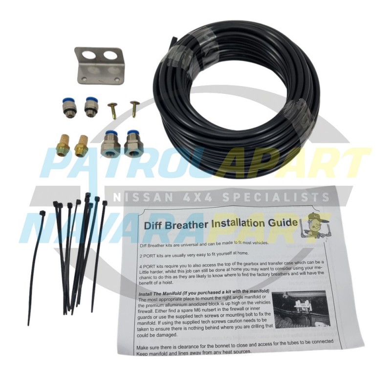 Diff Breather Kit 2 Point Suits Nissan Navara & Pathfinder & 4x4 4WD