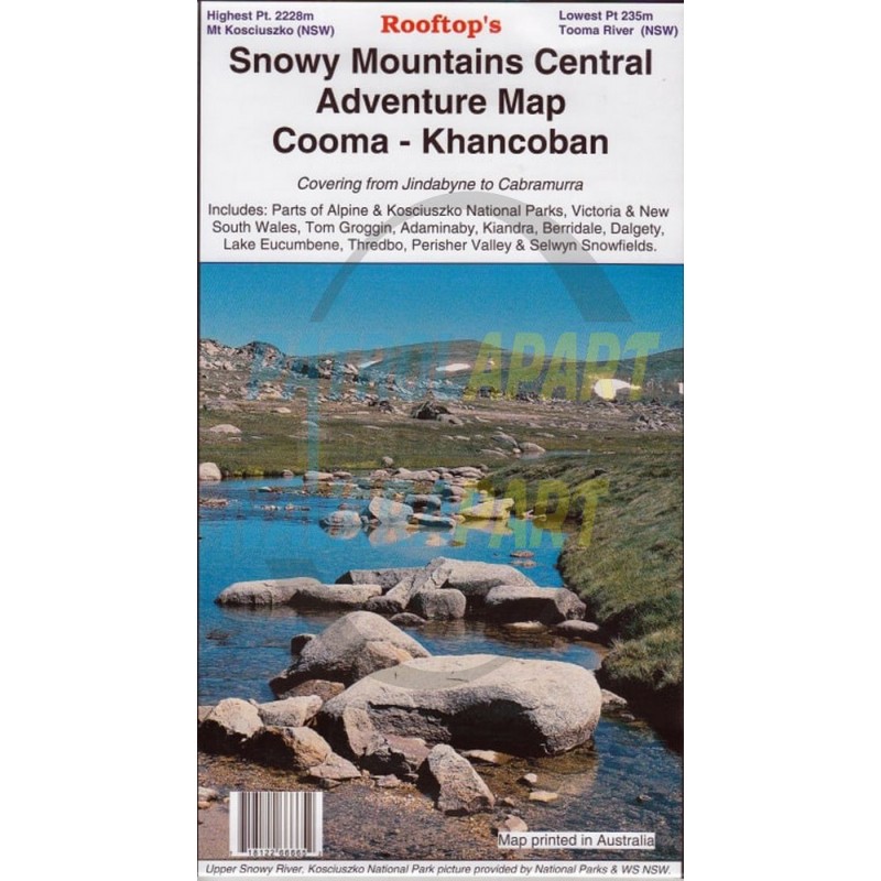 Rooftop Map Snowy Mountains Central Adventure