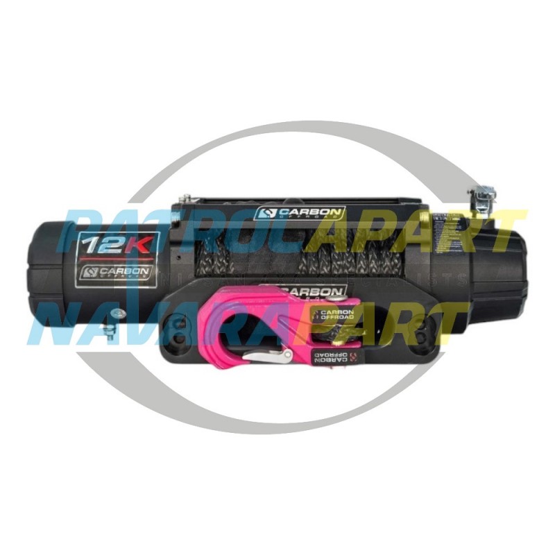 Carbon Winch V3 12k 12000lb Electric 12v 4x4 Pink Hook & Black Rope