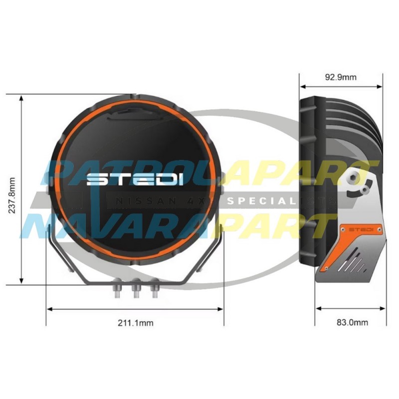 STEDI TYPE-X SPORT PLUS 8.5 Inch LED Driving Lights PAIR