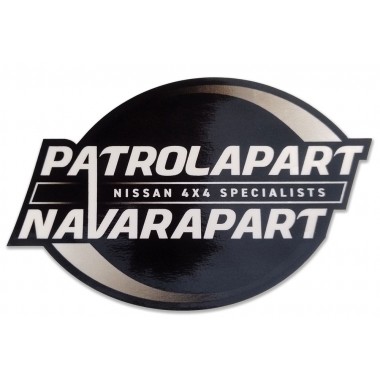 Navarapart Gloss Black Vinyl Sticker / Decal 150mm x 100mm