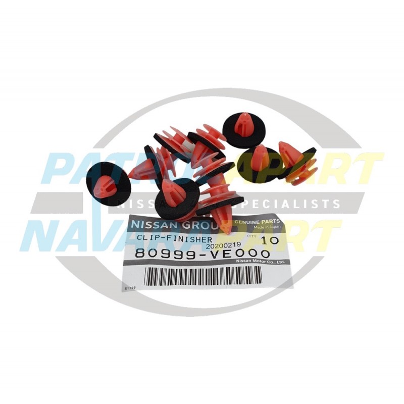 Genuine Nissan Door Trim Panel Clip 10 PACK - Navara D22 D40 - Pathfinder R51