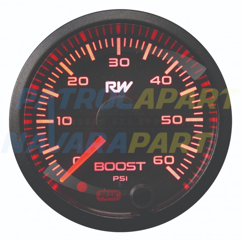 Electronic Boost Gauge Kit (60psi) 52mm - Raceworks