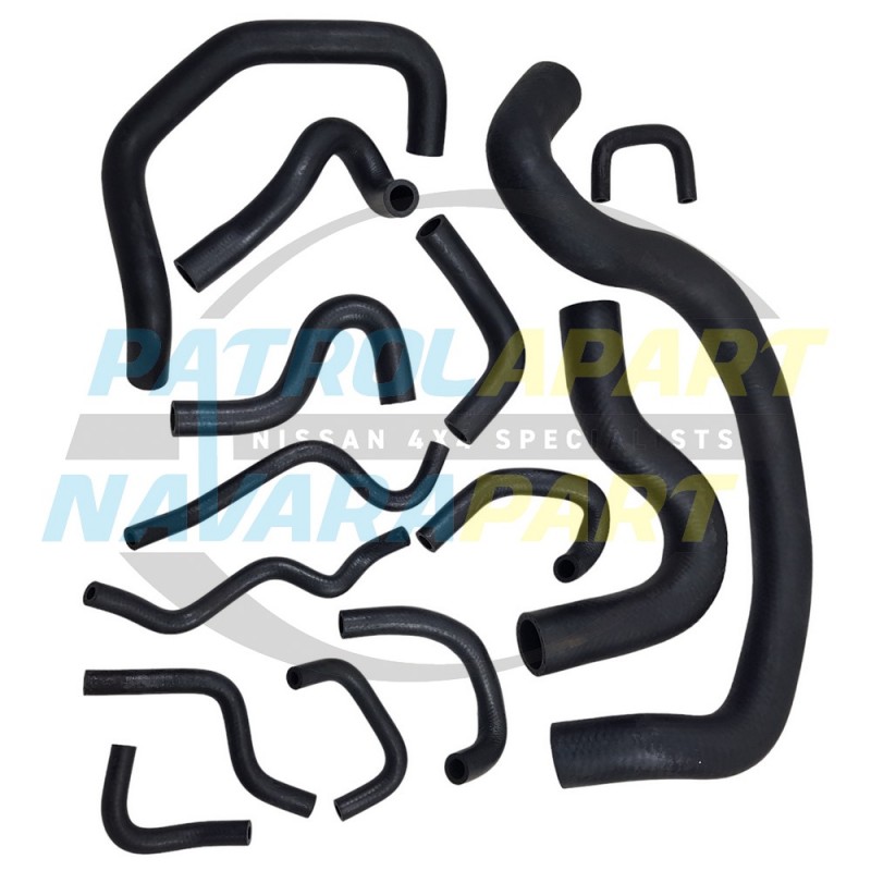 Radiator & Heater Cooling Hose Kit 14pc - Nissan Navara D22 YD25