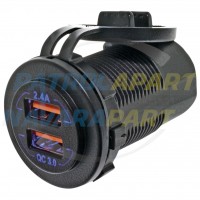 Dual USB 2.4A QC3 Flush Mount Socket - Hulk 4x4