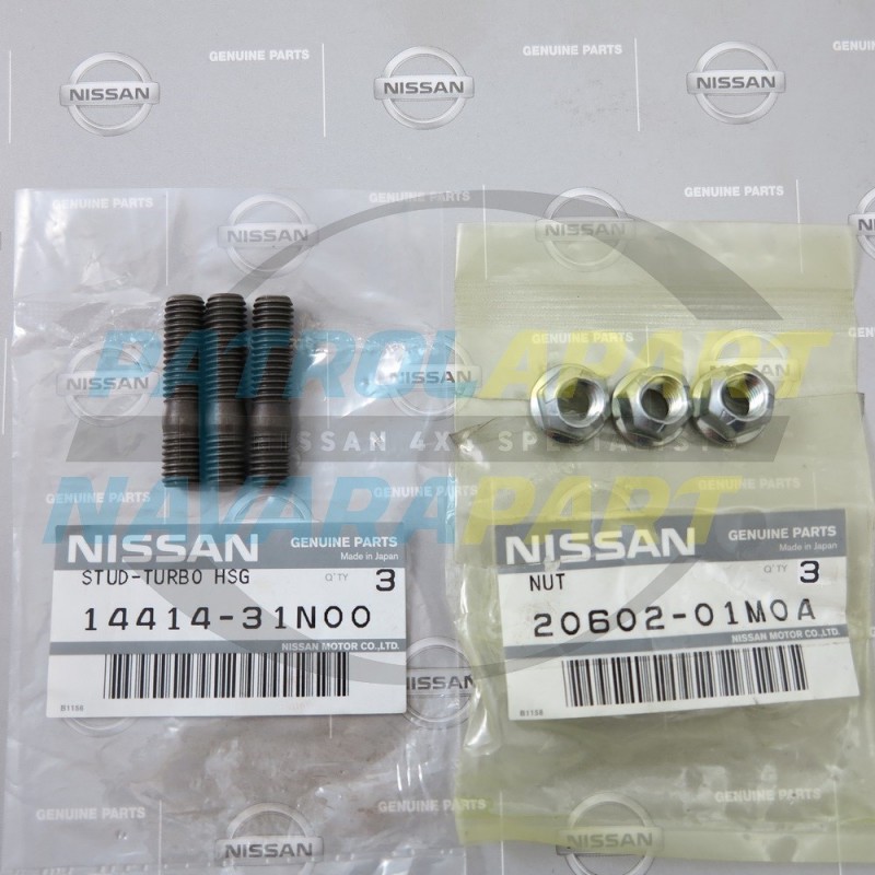 Genuine Nissan Navara D22 ZD30 Turbo to Manifold Studs & Nuts
