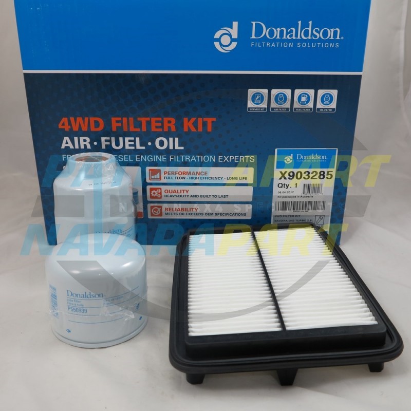 Donaldson Air Fuel Oil Filter Kit fits Nissan Navara D40 Thai MNT YD25